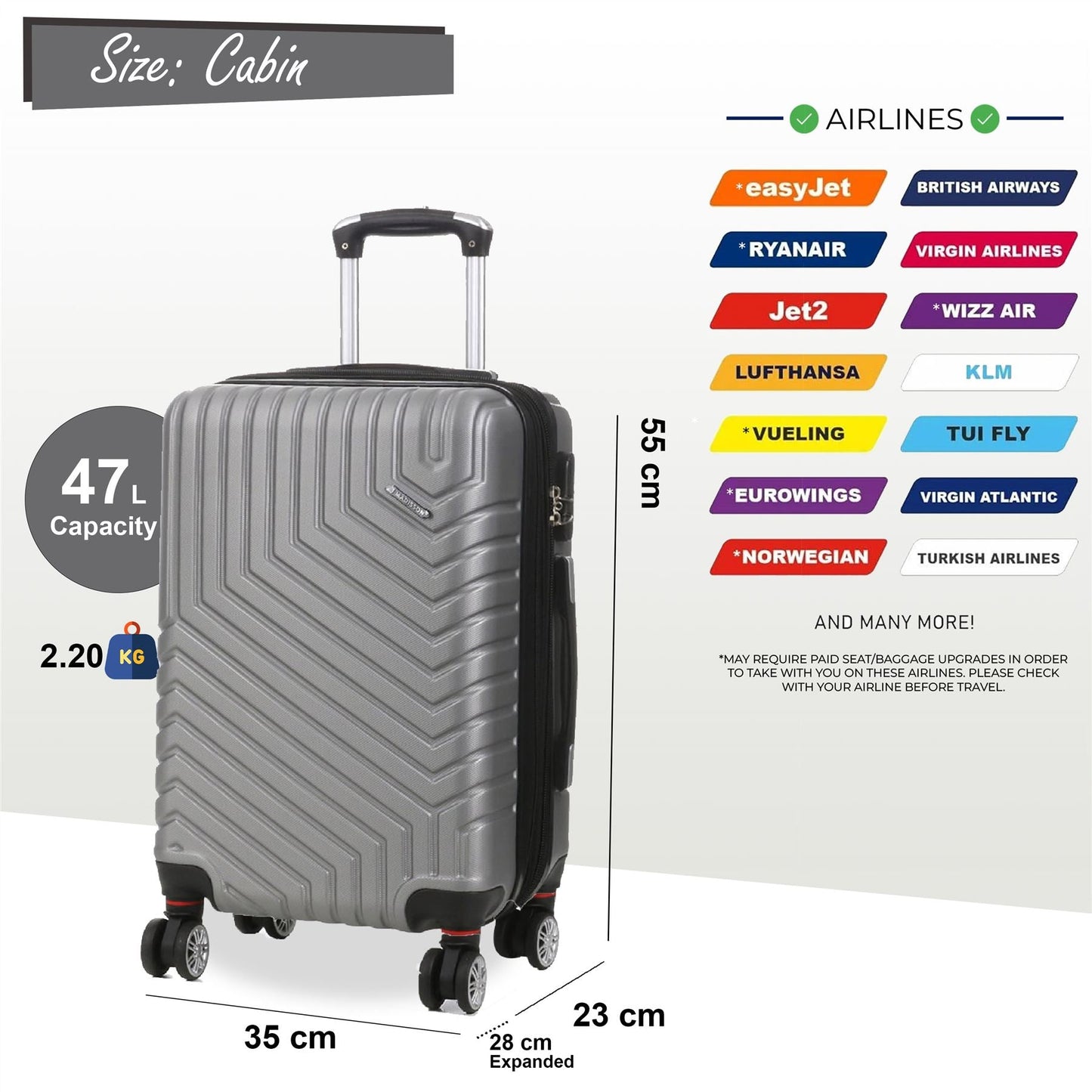 Bega Cabin Hard Shell Suitcase in Silver