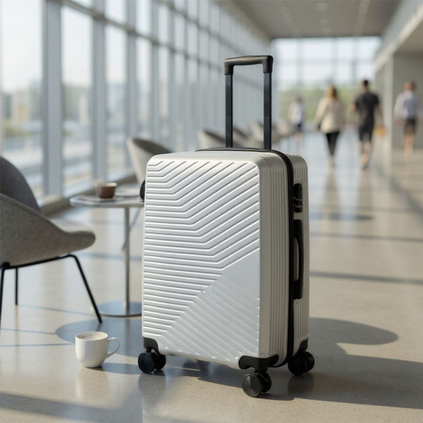 Junee Medium Hard Shell Suitcase in Silver