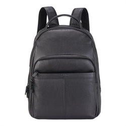 Genuine Leather Black Vintage Rucksack Laptop Bag Travel Backpack - Capri