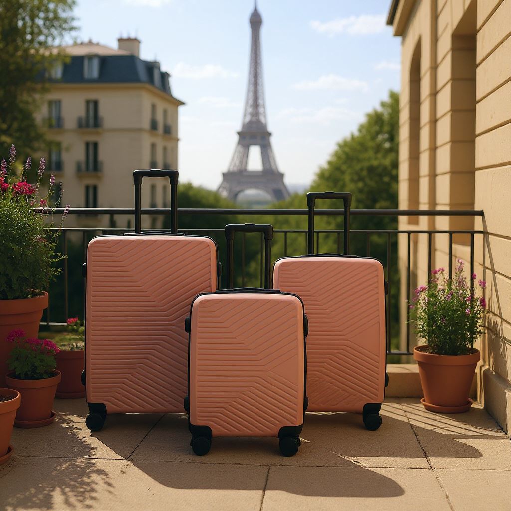 Junee Set of 3 Hard Shell Suitcase in Rose Gold