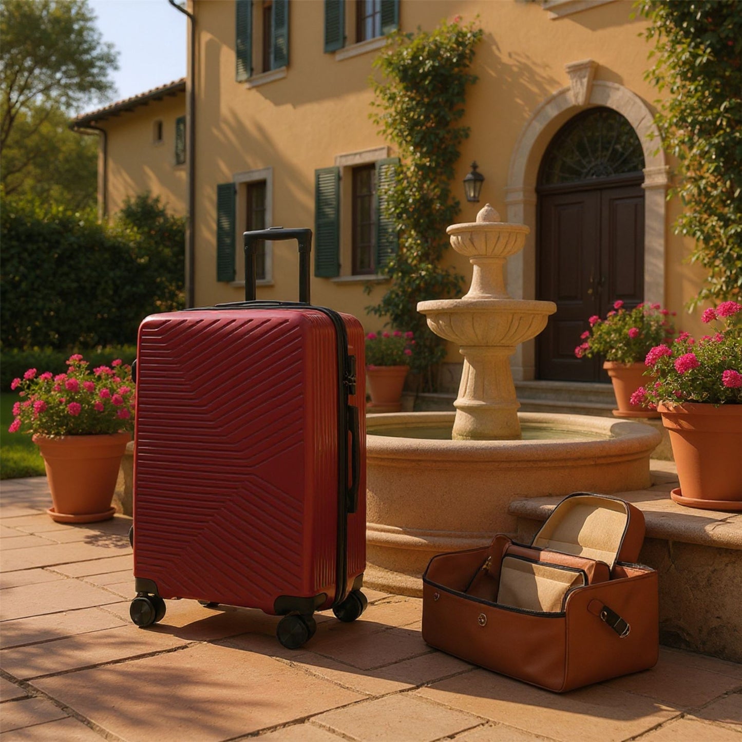 Junee Medium Hard Shell Suitcase in Red