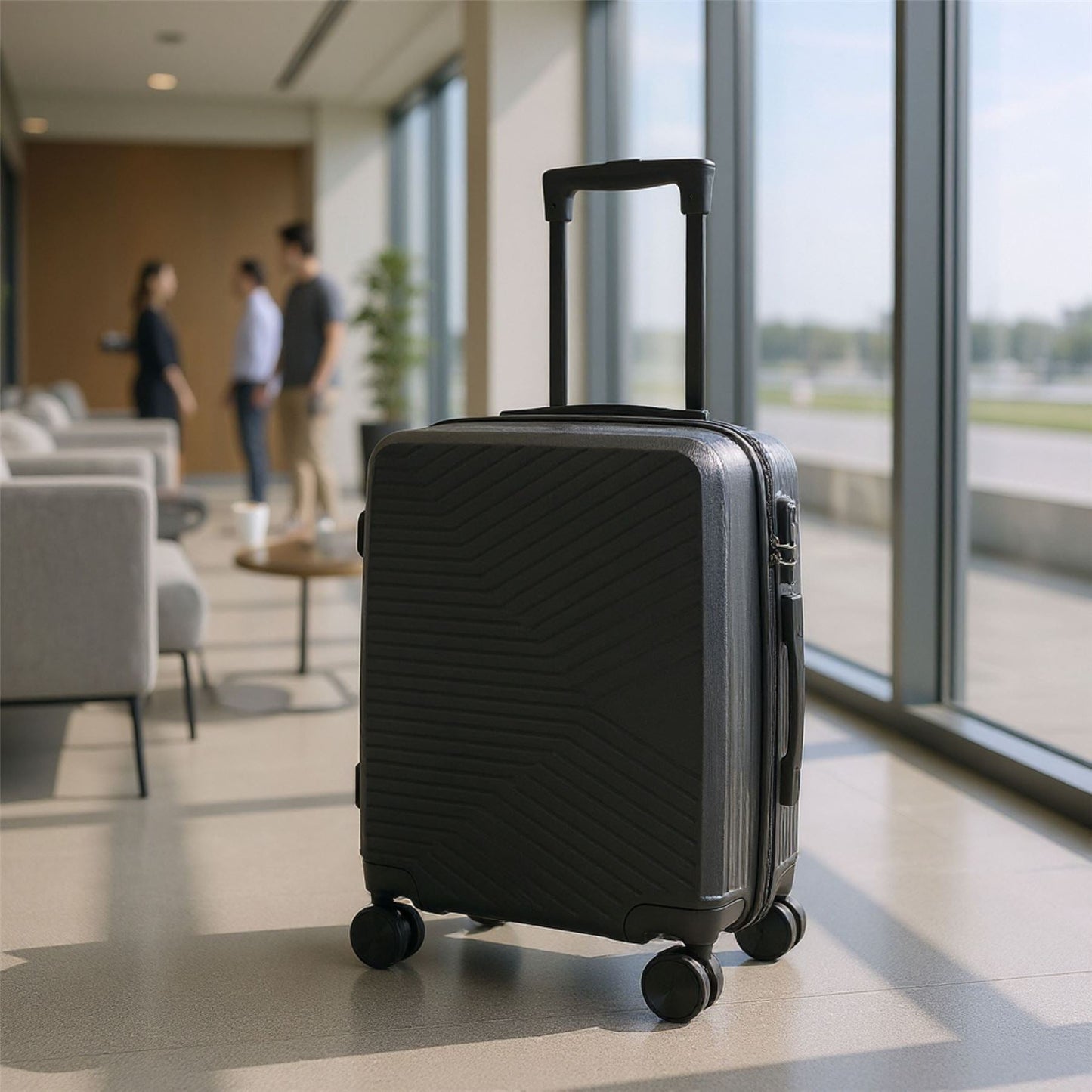 Junee Cabin Hard Shell Suitcase in Black