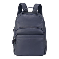 Genuine Leather Navy Blue Vintage Rucksack Laptop Bag Travel Backpack - Capri
