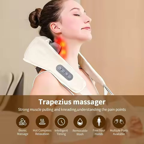 Shiatsu Neck & Shoulder Massager with Heat Kneading Muscle Relaxer