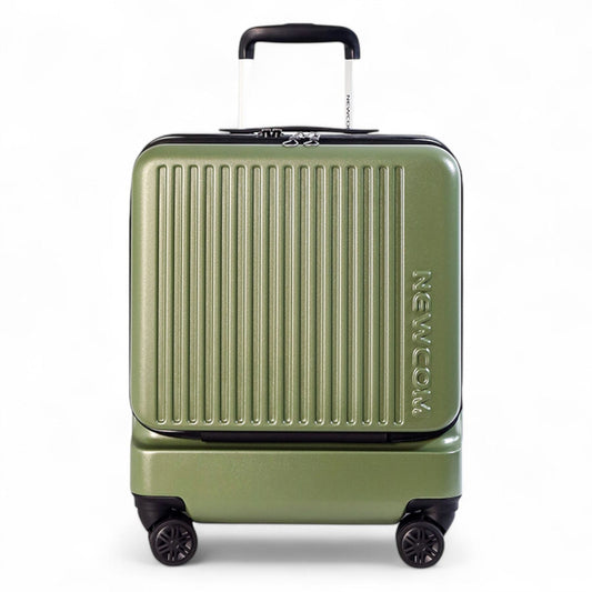 Durable EasyJet Ryanair 39 x 26 x 51.5 cm Olive Green Front Open Cabin Luggage Travel Suitcase