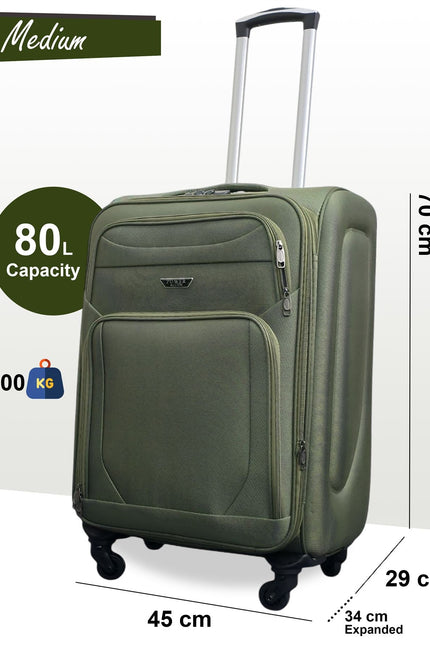 Nagoya Medium Soft Shell Suitcase in Khaki