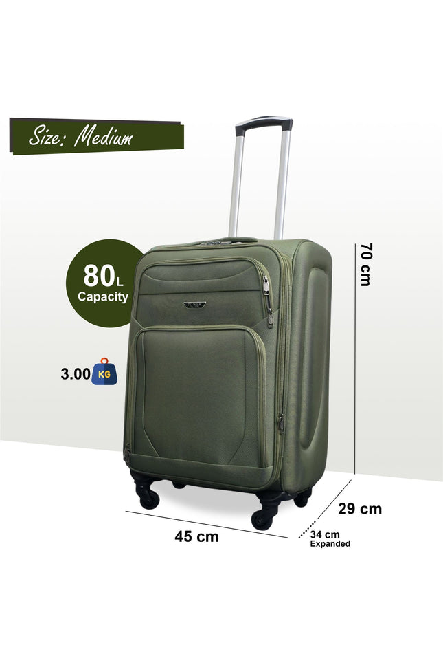 Nagoya Medium Soft Shell Suitcase in Khaki