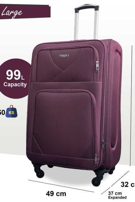 Nagoya Large Soft Shell Suitcase in Purple