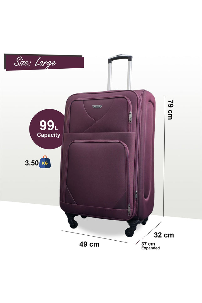 Nagoya Large Soft Shell Suitcase in Purple