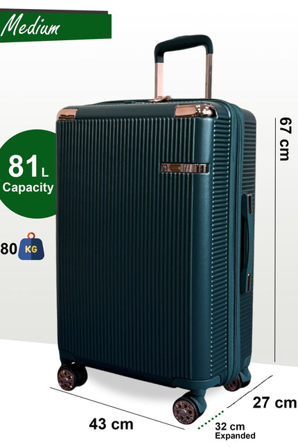 Cowra Medium Hard Shell Suitcase in Dark Green
