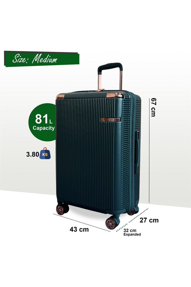 Cowra Medium Hard Shell Suitcase in Dark Green