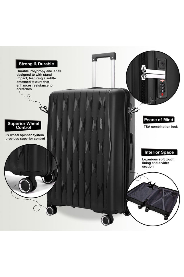 Burnaby Set of 3 Hard Shell Suitcase in Black