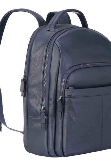 Genuine Leather Navy Blue Vintage Rucksack Laptop Bag Travel Backpack - Capri