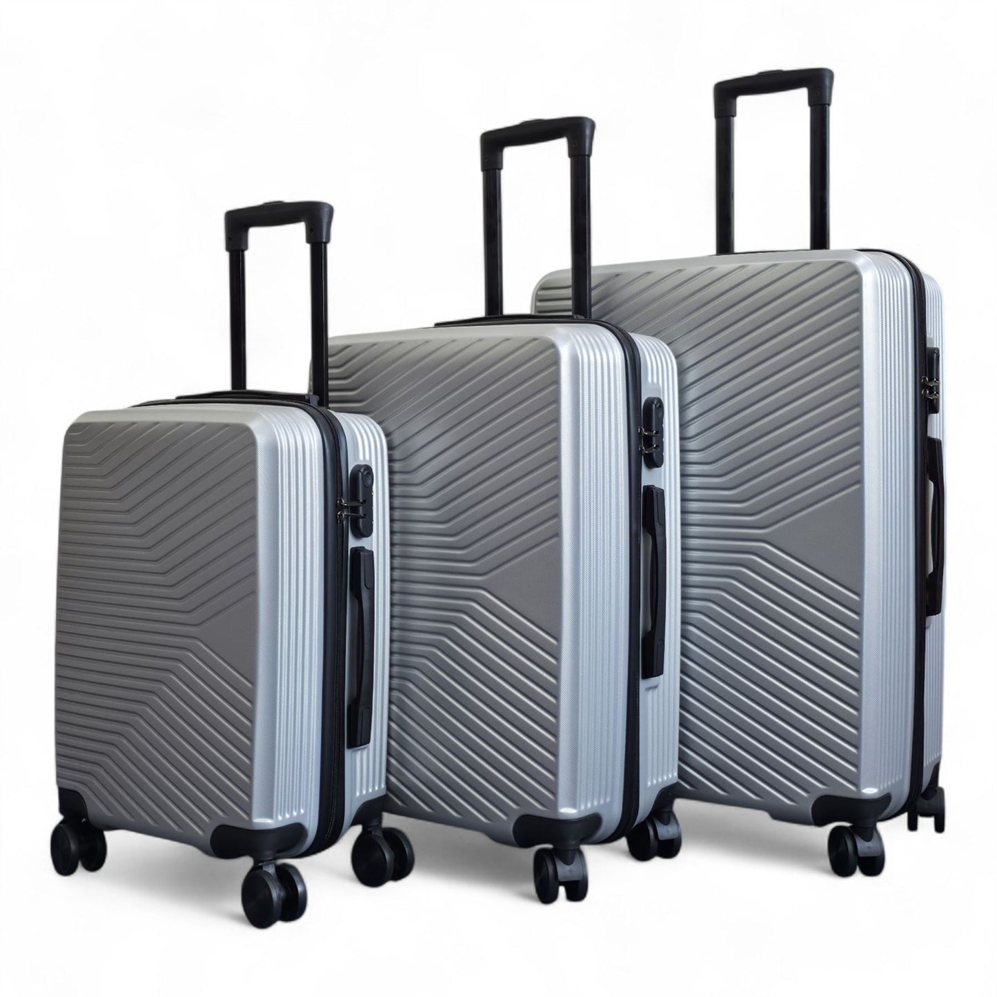 Junee Set of 3 Hard Shell Suitcase in Silver