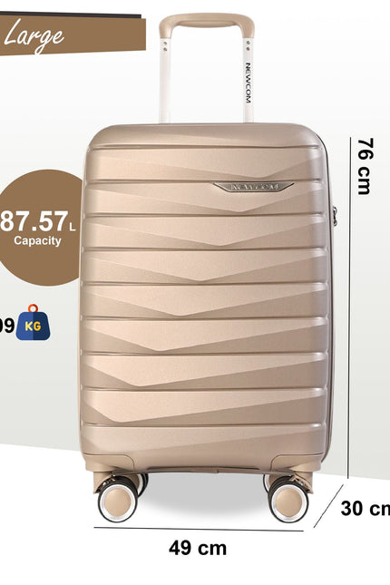 Forster Large Hard Shell TSA Suitcase in Champagne Beige