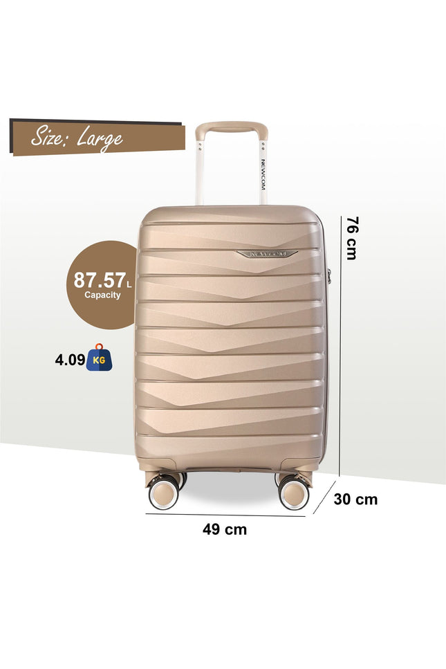 Forster Large Hard Shell TSA Suitcase in Champagne Beige