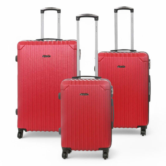 Corowa Set of 3 Hard Shell Suitcase in Red