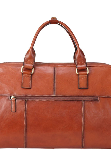 Vintage Genuine Leather Tan Holdall Duffle Gym Travel Bag - Atlas