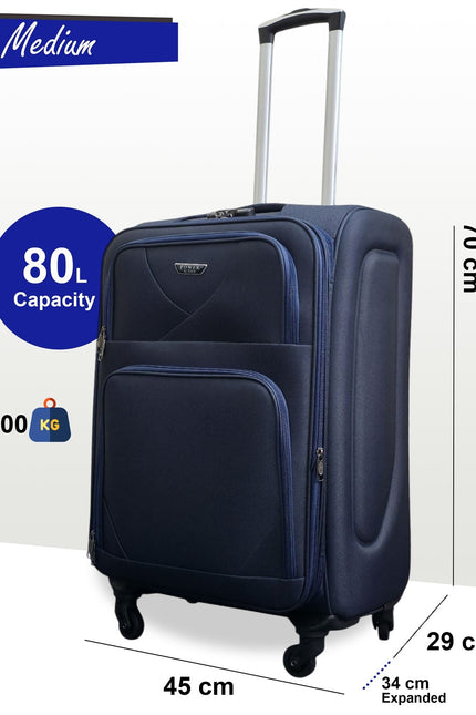 Nagoya Medium Soft Shell Suitcase in Navy