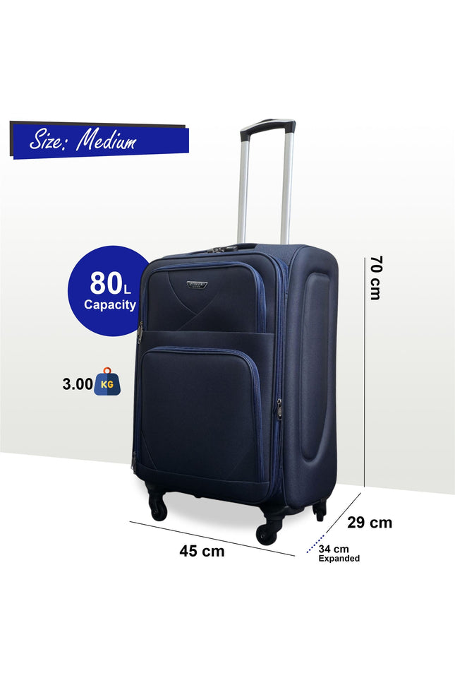 Nagoya Medium Soft Shell Suitcase in Navy
