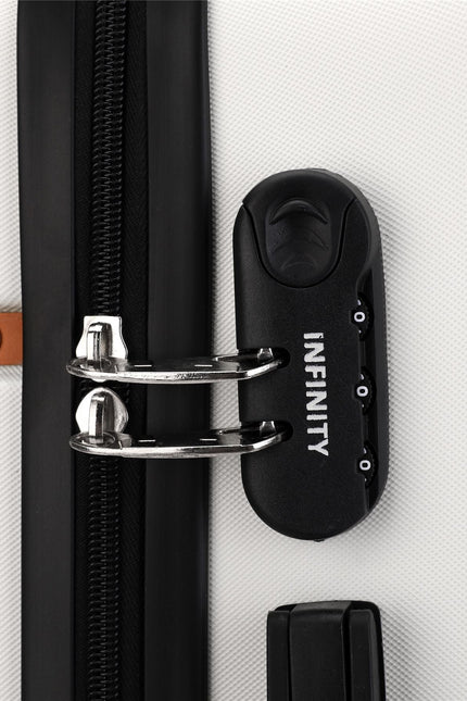 Calgary Set of 3 Hard Shell Suitcase in Cream White