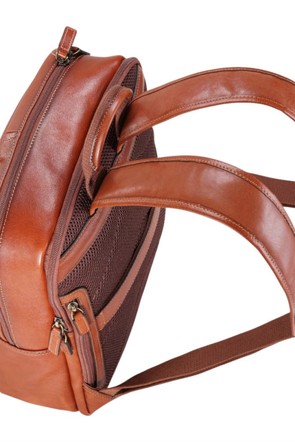 Genuine Leather Tan Vintage Laptop Backpack Travel Bag - Cove
