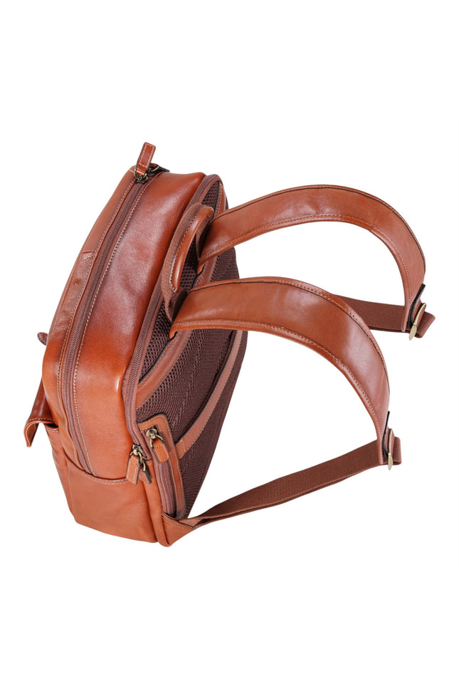 Genuine Leather Tan Vintage Laptop Backpack Travel Bag - Cove