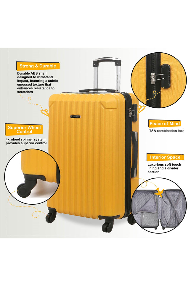 Corowa Set of 4 Hard Shell Suitcase in Yellow