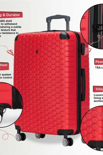 Noda Medium Hard Shell Suitcase in Red