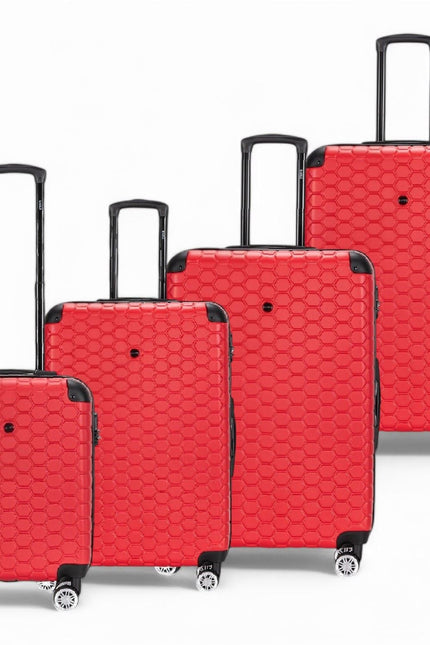 Noda Set of 4 Hard Shell Suitcase in Red