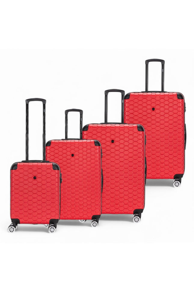 Noda Set of 4 Hard Shell Suitcase in Red