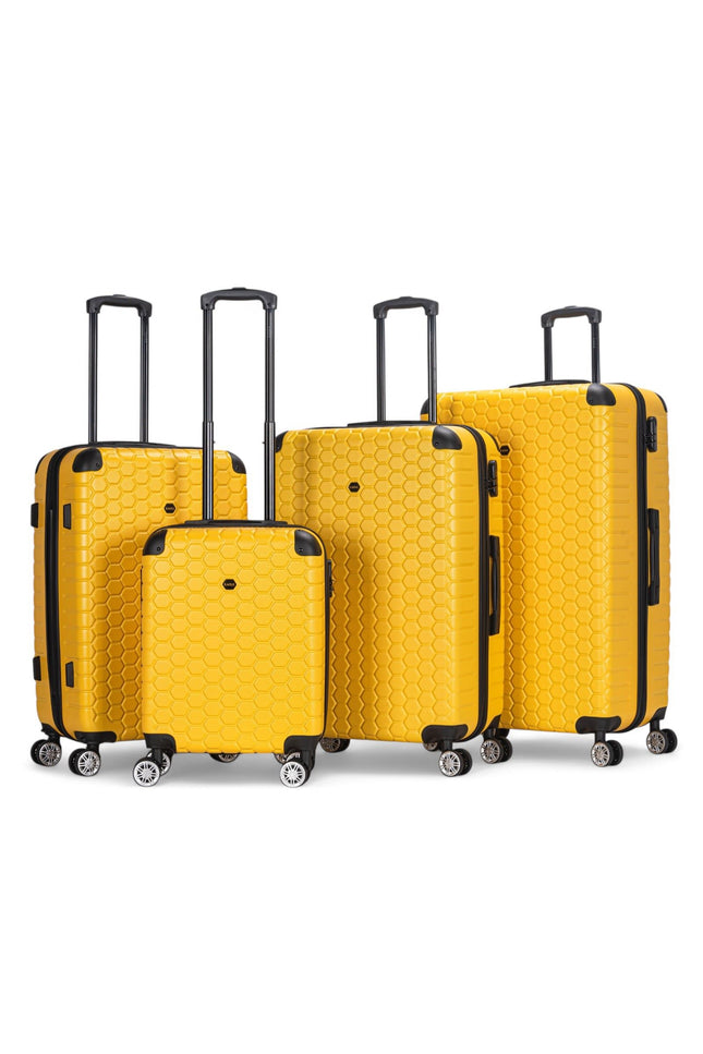 Noda Set of 4 Hard Shell Suitcase in Yellow