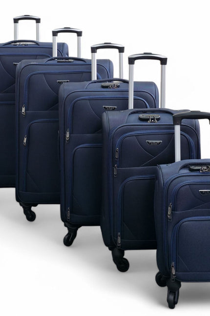 Nagoya Set of 5 Soft Shell Suitcase in Navy
