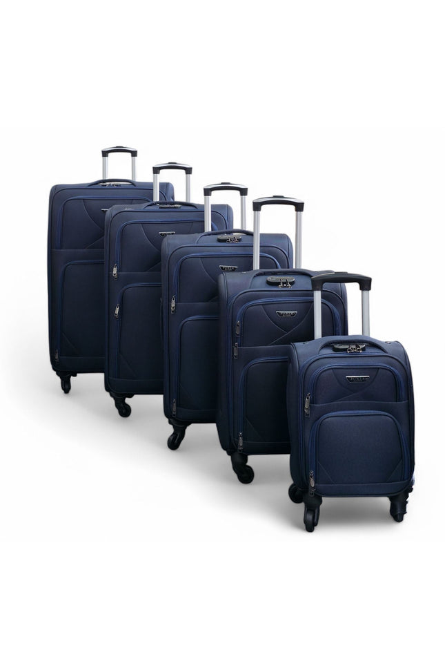 Nagoya Set of 5 Soft Shell Suitcase in Navy