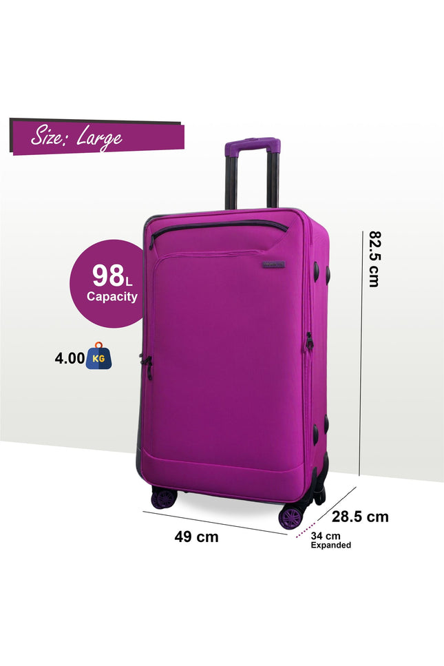 Handa Large Soft Shell Suitcase in Pink