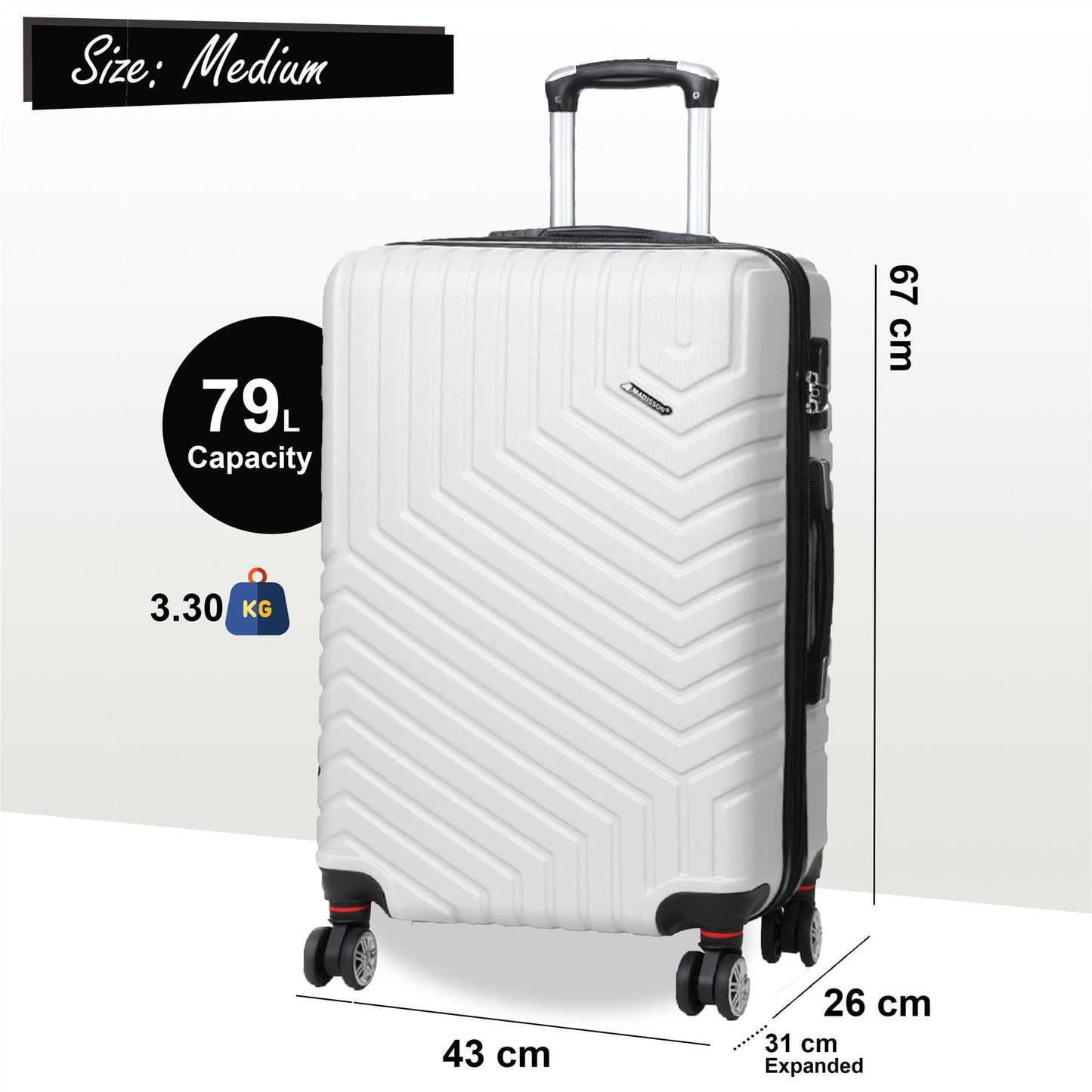 Bega Medium Hard Shell Suitcase in White