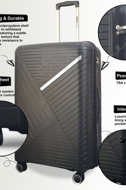 Chita Cabin Hard Shell Suitcase in Black