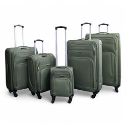 Nagoya Set of 5 Soft Shell Suitcase in Khaki