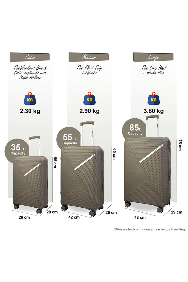 Chita Set of 3 Hard Shell Suitcase in Flesh