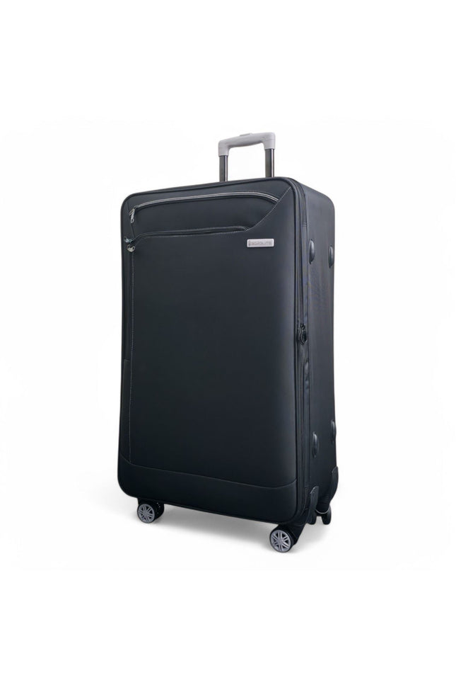 Handa Large Soft Shell Suitcase in Black