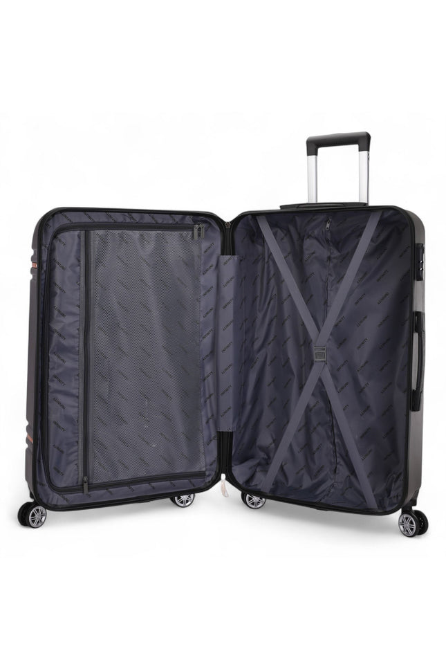 Calgary Large Hard Shell Suitcase in Charcoal Black