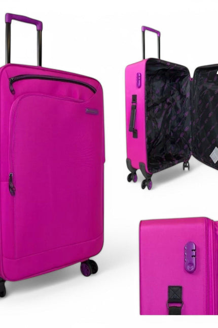 Handa Set of 3 Soft Shell Suitcase in Pink