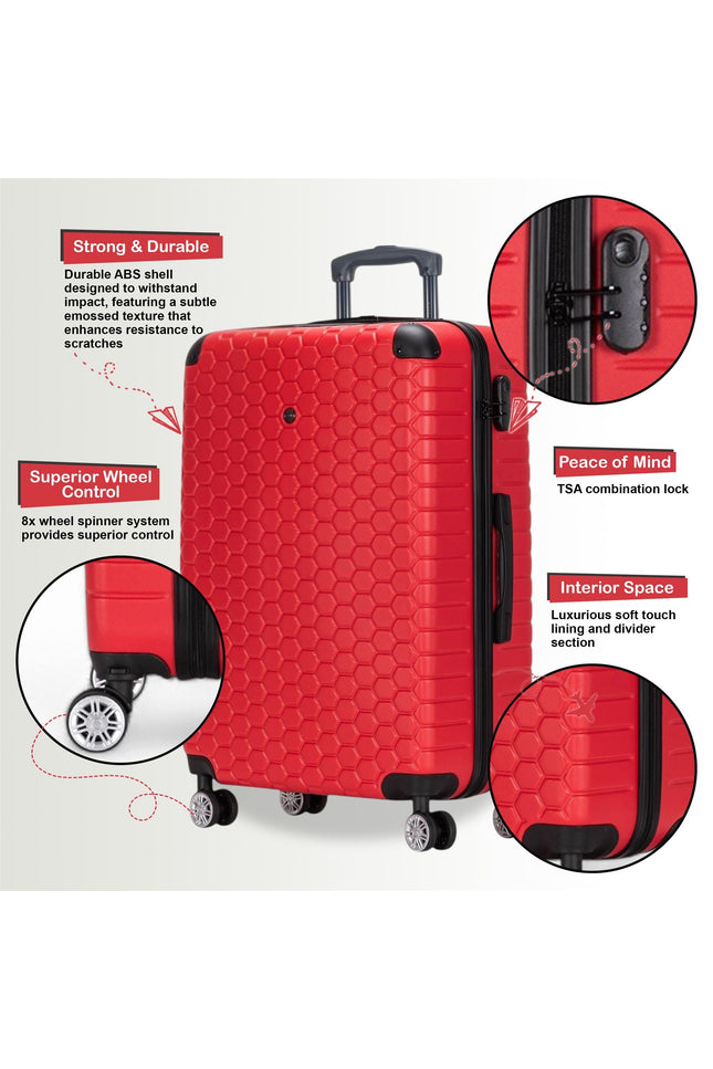Noda Cabin Hard Shell Suitcase in Red