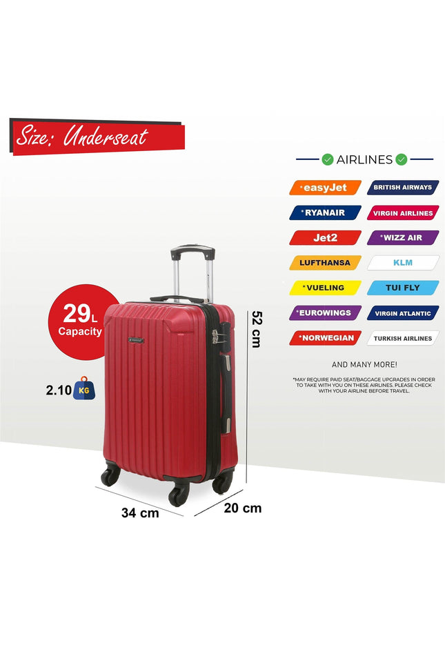 Corowa Underseat Hard Shell Suitcase in Red