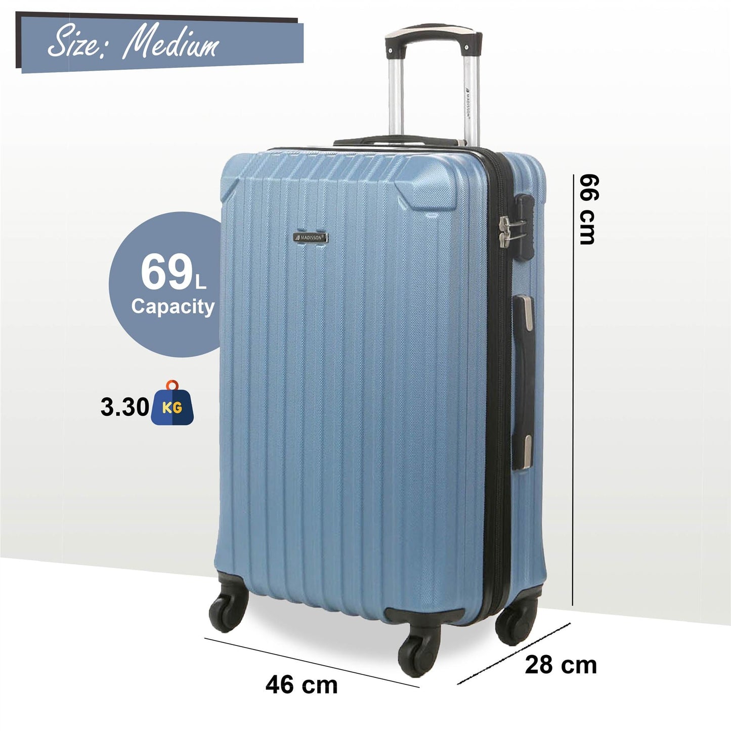 Corowa Medium Hard Shell Suitcase in Blue