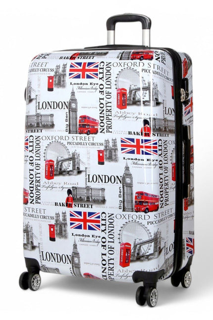 Cooma Large Hard Shell Suitcase London in Black Flower
