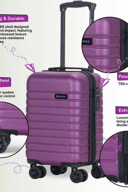 Koga Underseat Hard Shell Suitcase in Purple