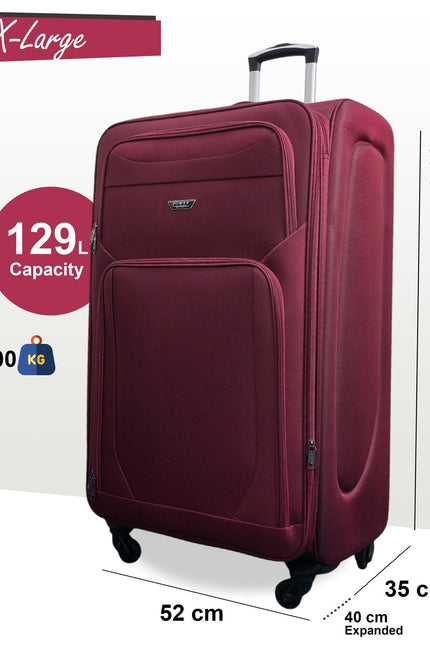Nagoya X-Large Soft Shell Suitcase in Wine