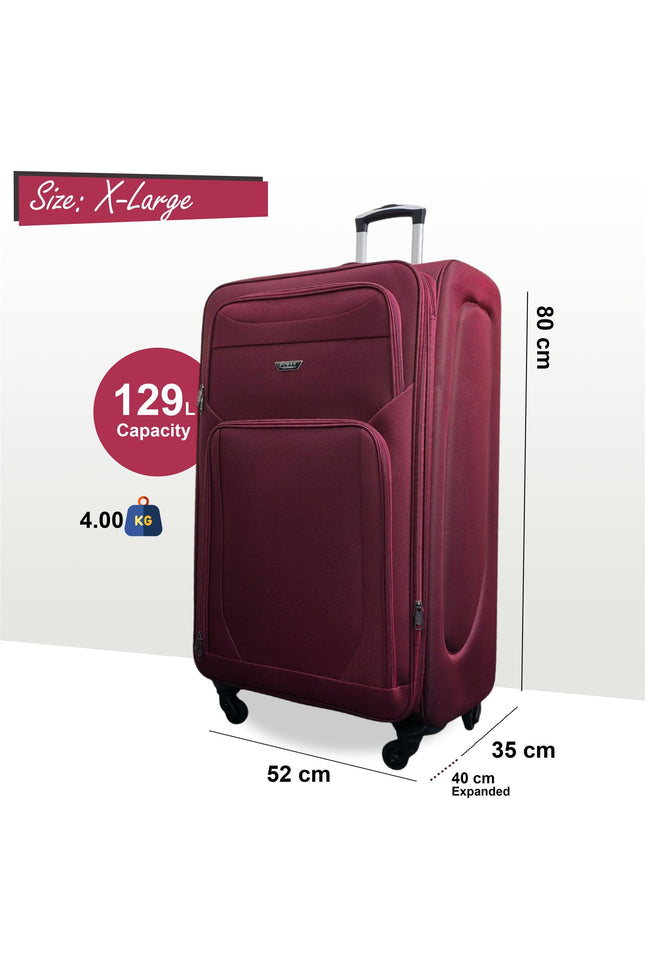 Nagoya X-Large Soft Shell Suitcase in Wine