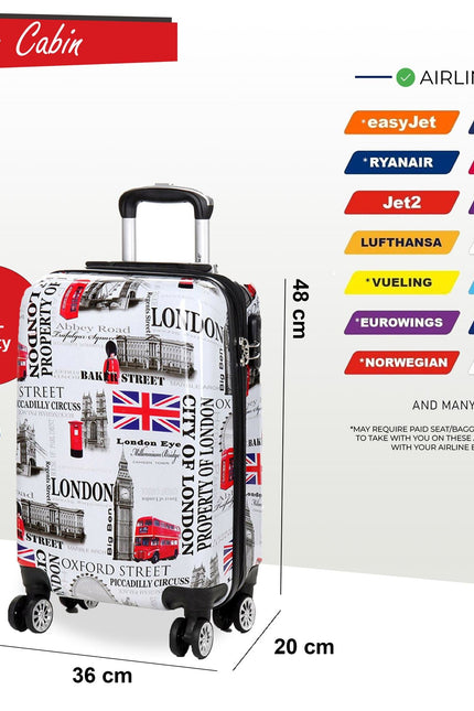 Cooma Cabin Hard Shell Suitcase London in Black Flower